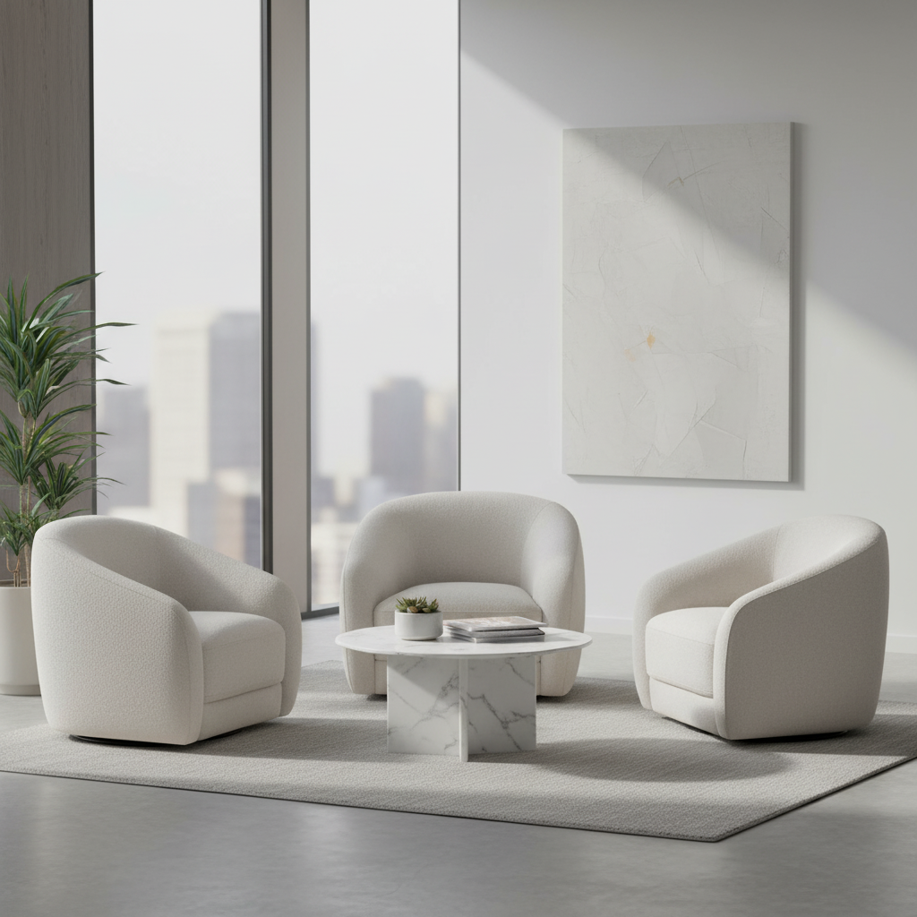 Harper Swivel Fabric Armchair