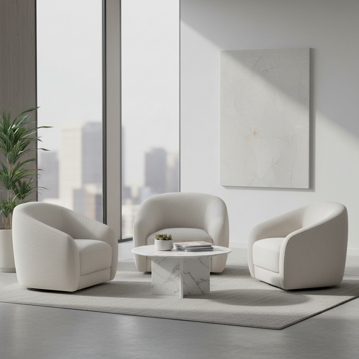 Harper Swivel Fabric Armchair