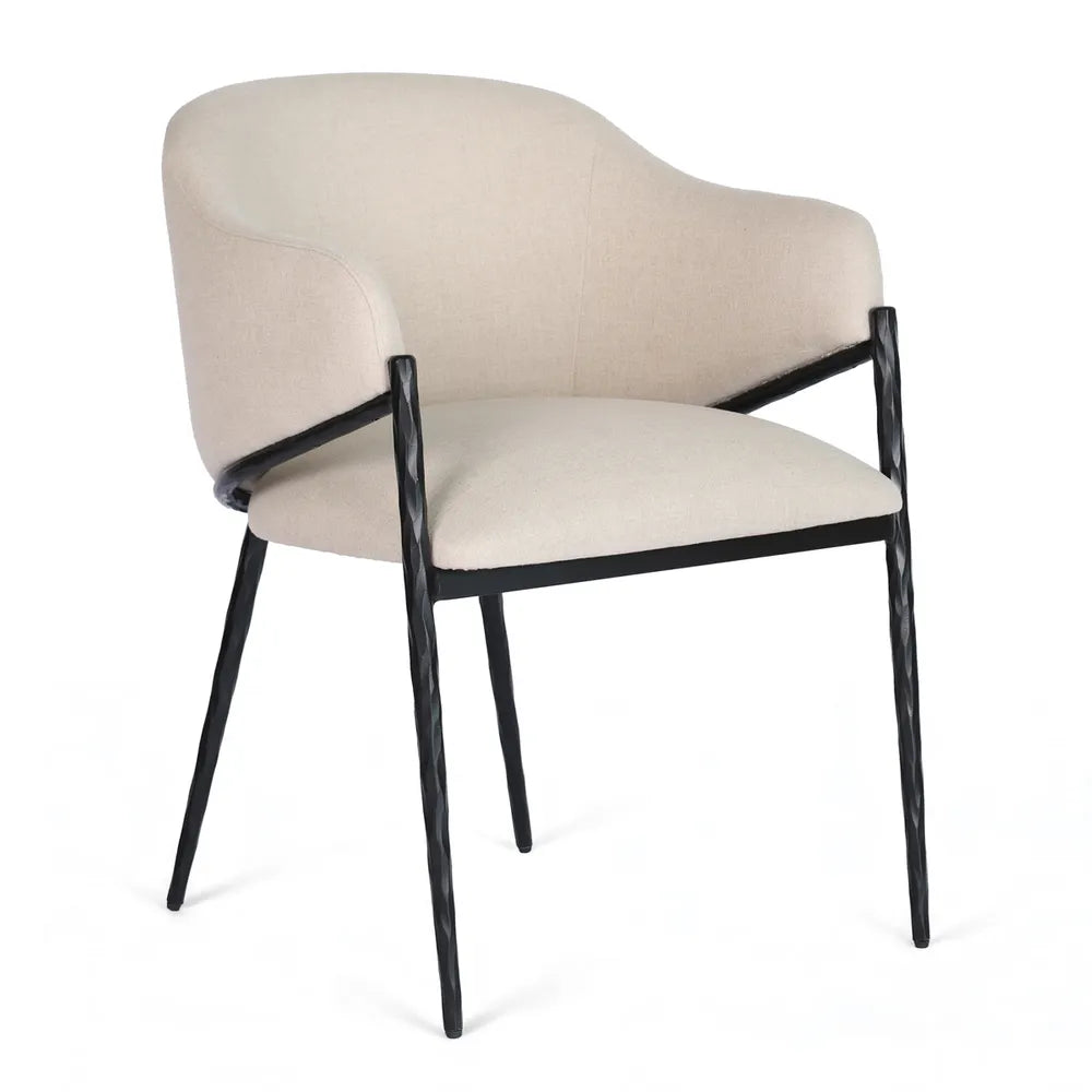Hawkesbury Black Dining Chair with Arms - Natural