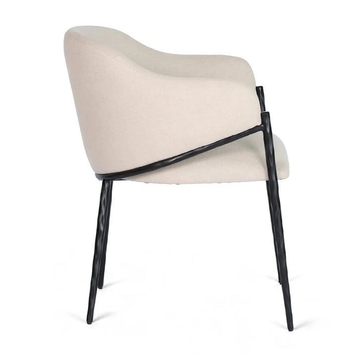 Hawkesbury Black Dining Chair with Arms - Natural