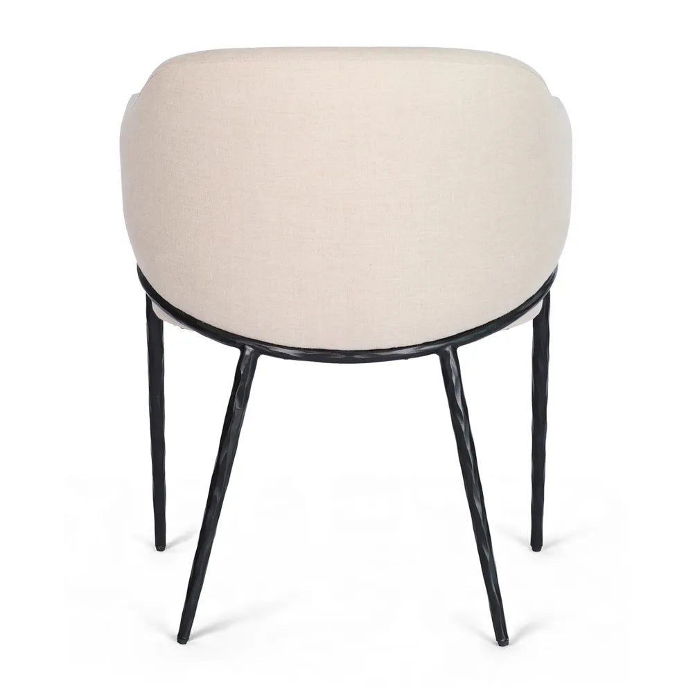 Hawkesbury Black Dining Chair with Arms - Natural