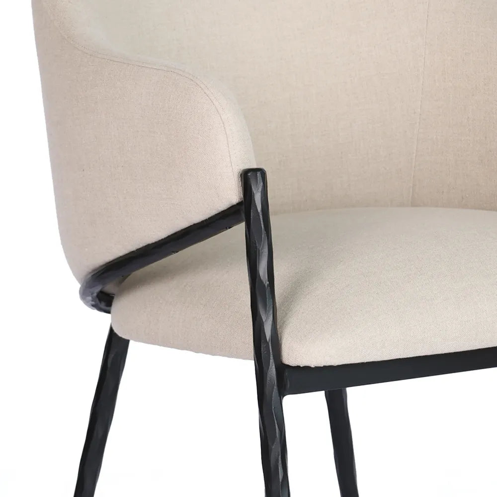 Hawkesbury Black Dining Chair with Arms - Natural
