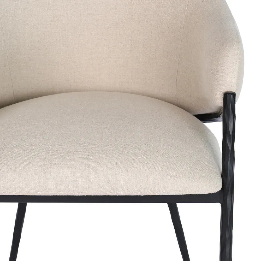 Hawkesbury Black Dining Chair with Arms - Natural