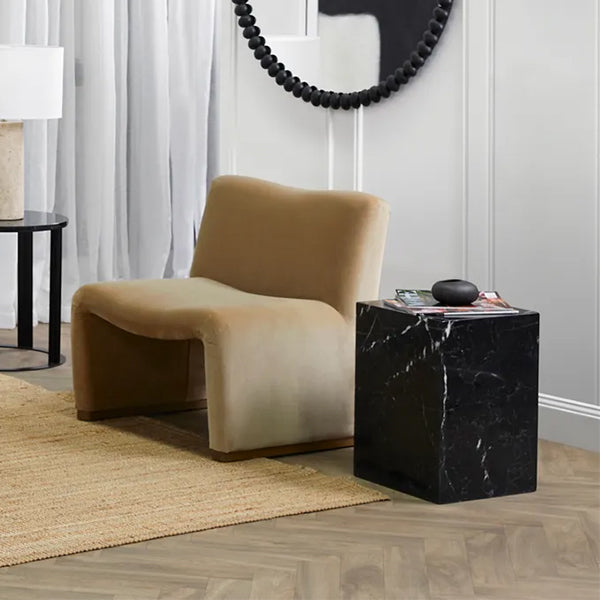 Hendrix Black Marble Side Table