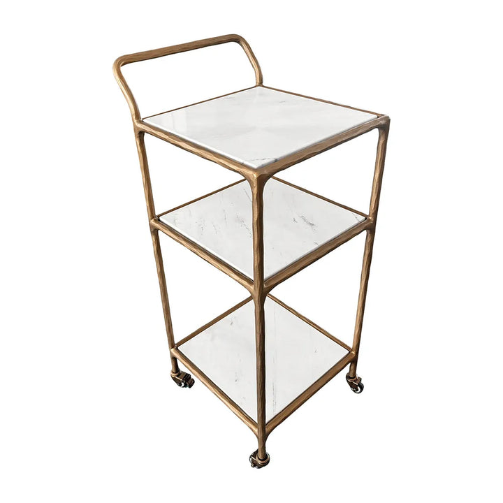 Hailey Marble Square Bar Cart