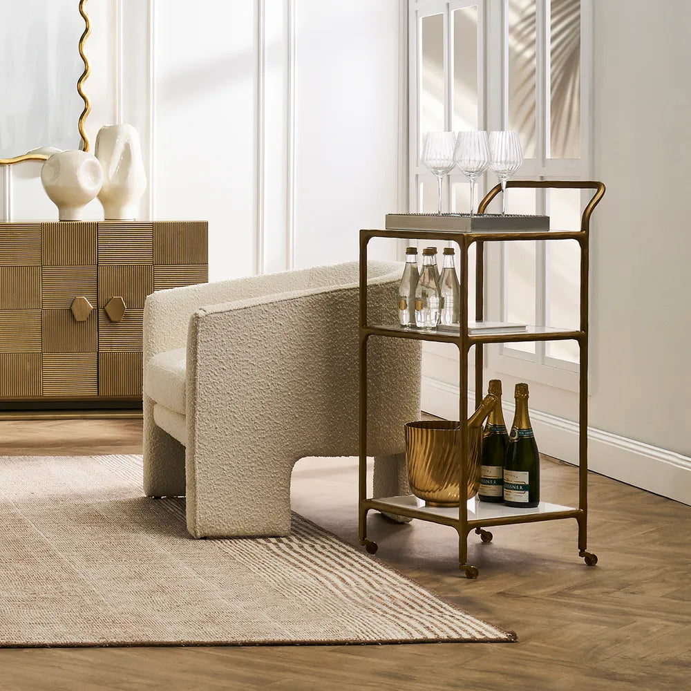 Hailey Marble Square Bar Cart