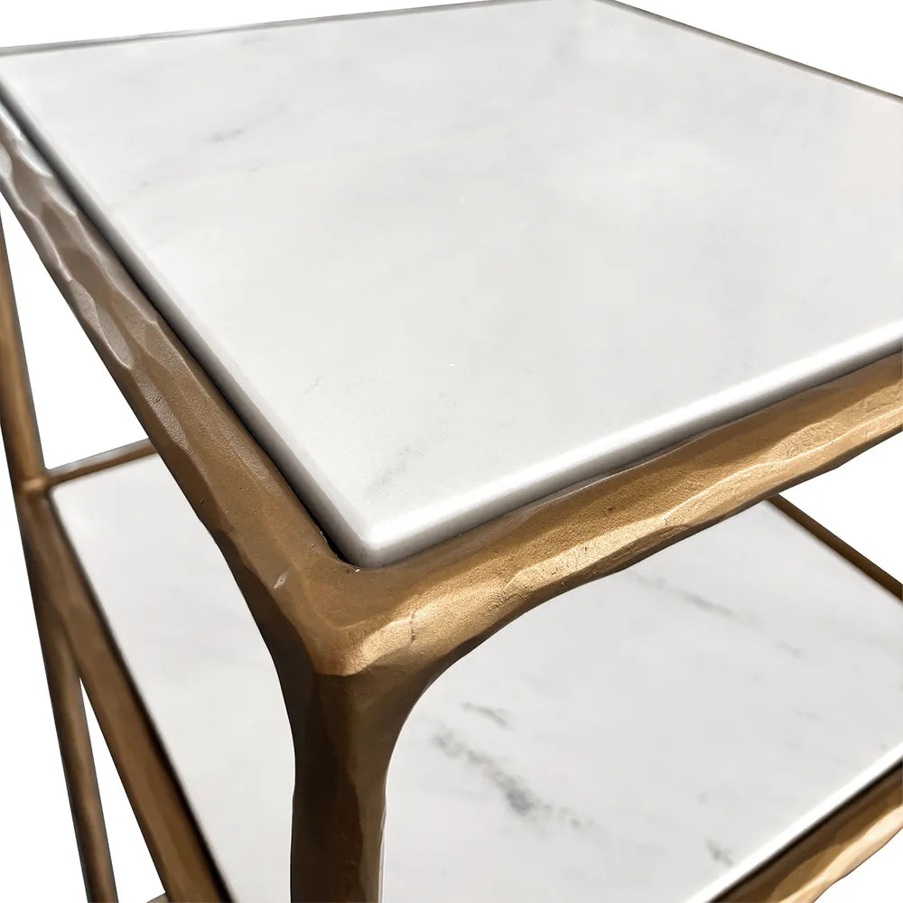 Hailey Marble Square Bar Cart