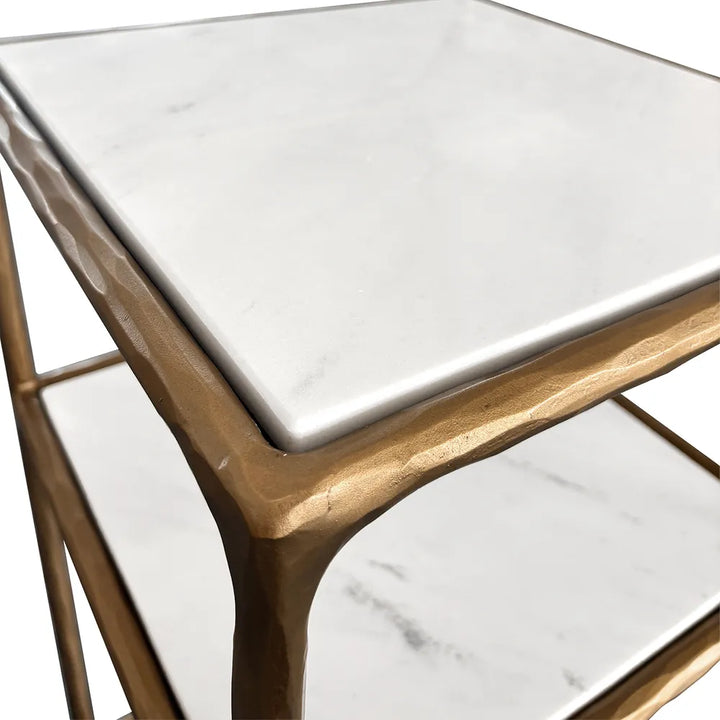 Hailey Marble Square Bar Cart