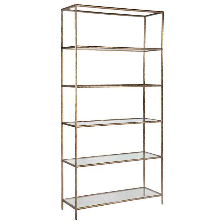 Heston Shelving Unit - Brass