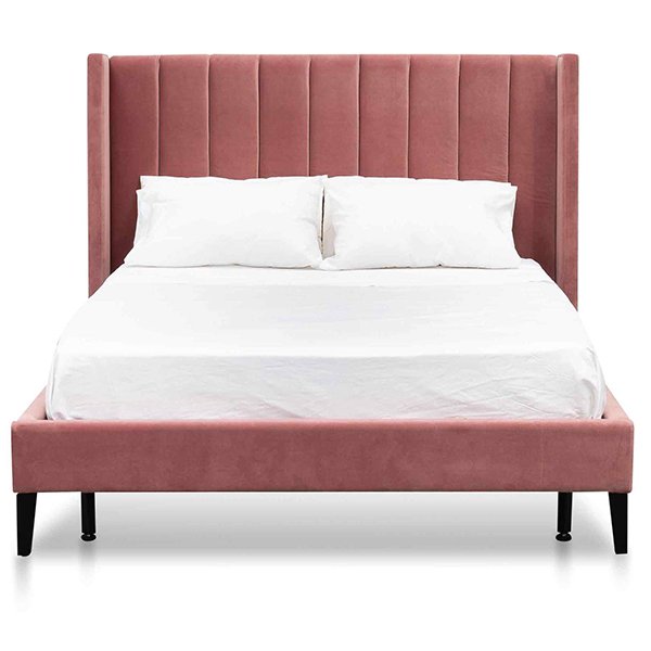 Hillsdale Queen Bed Frame - Blush Peach Velvet