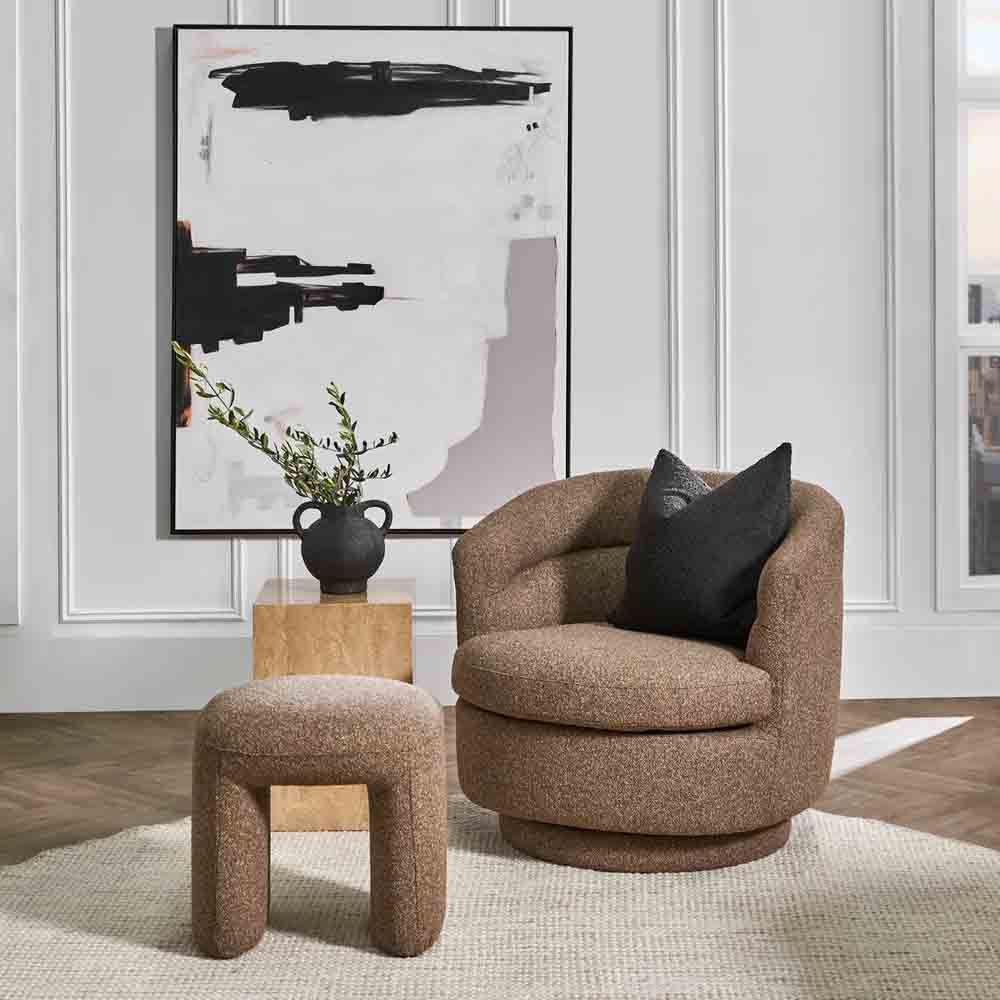 Holly Swivel Arm Chair - Cocoa Mocha