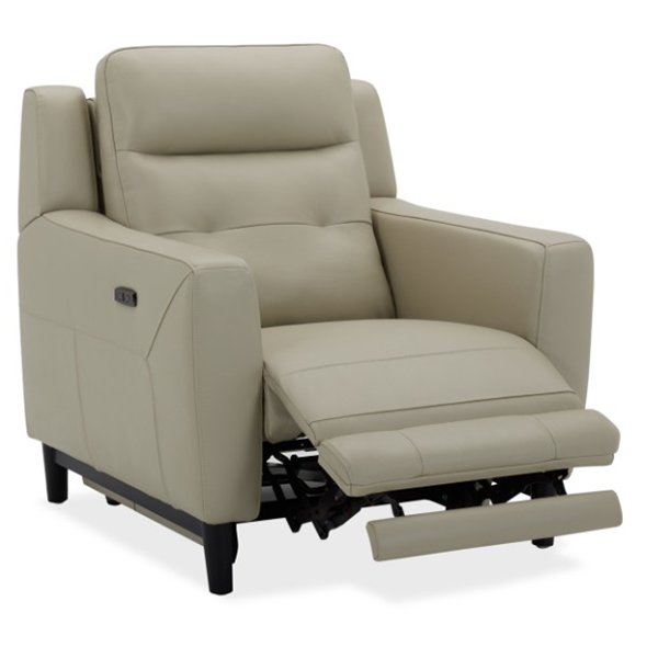 Hollydeen Leather Electric Recliner Armchair - Beige