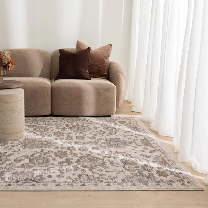 Horizon Grey Beige Traditional Rug