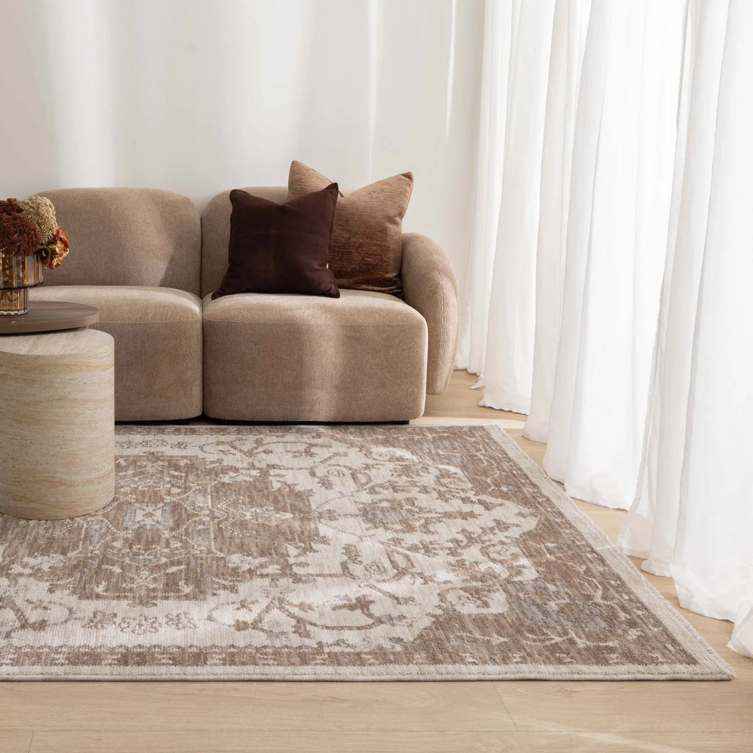 Horizon Ivory Beige Medallion Rug