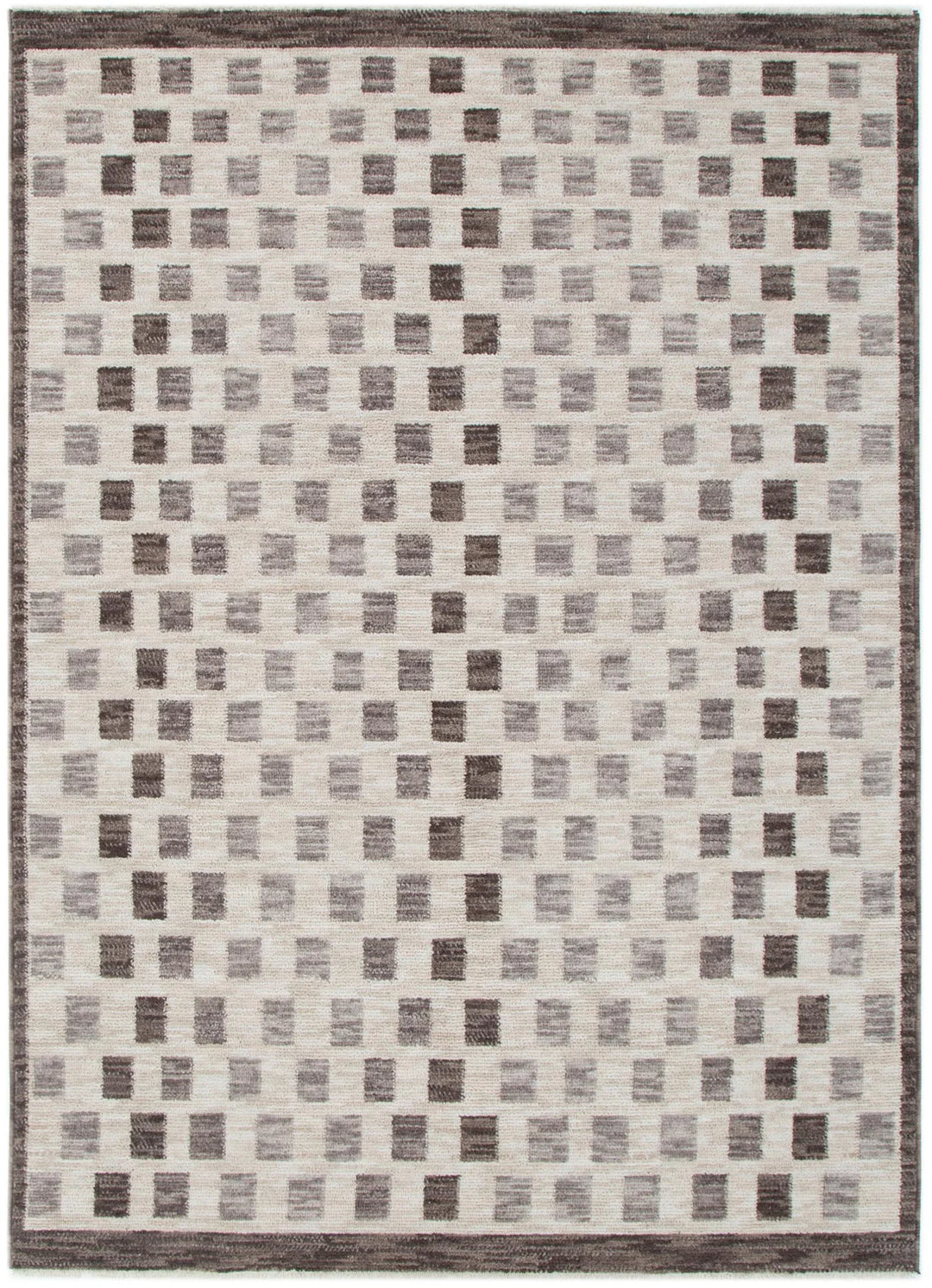 Horizon Ivory Grey Checkered Rug