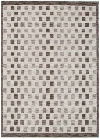 Horizon Ivory Grey Checkered Rug