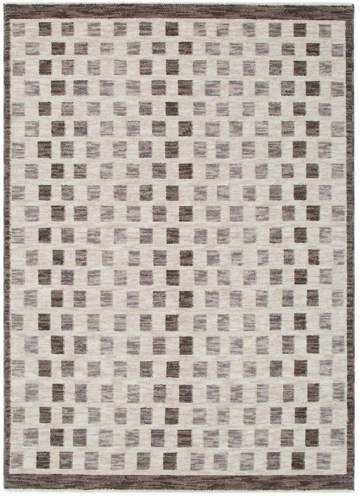 Horizon Ivory Grey Checkered Rug