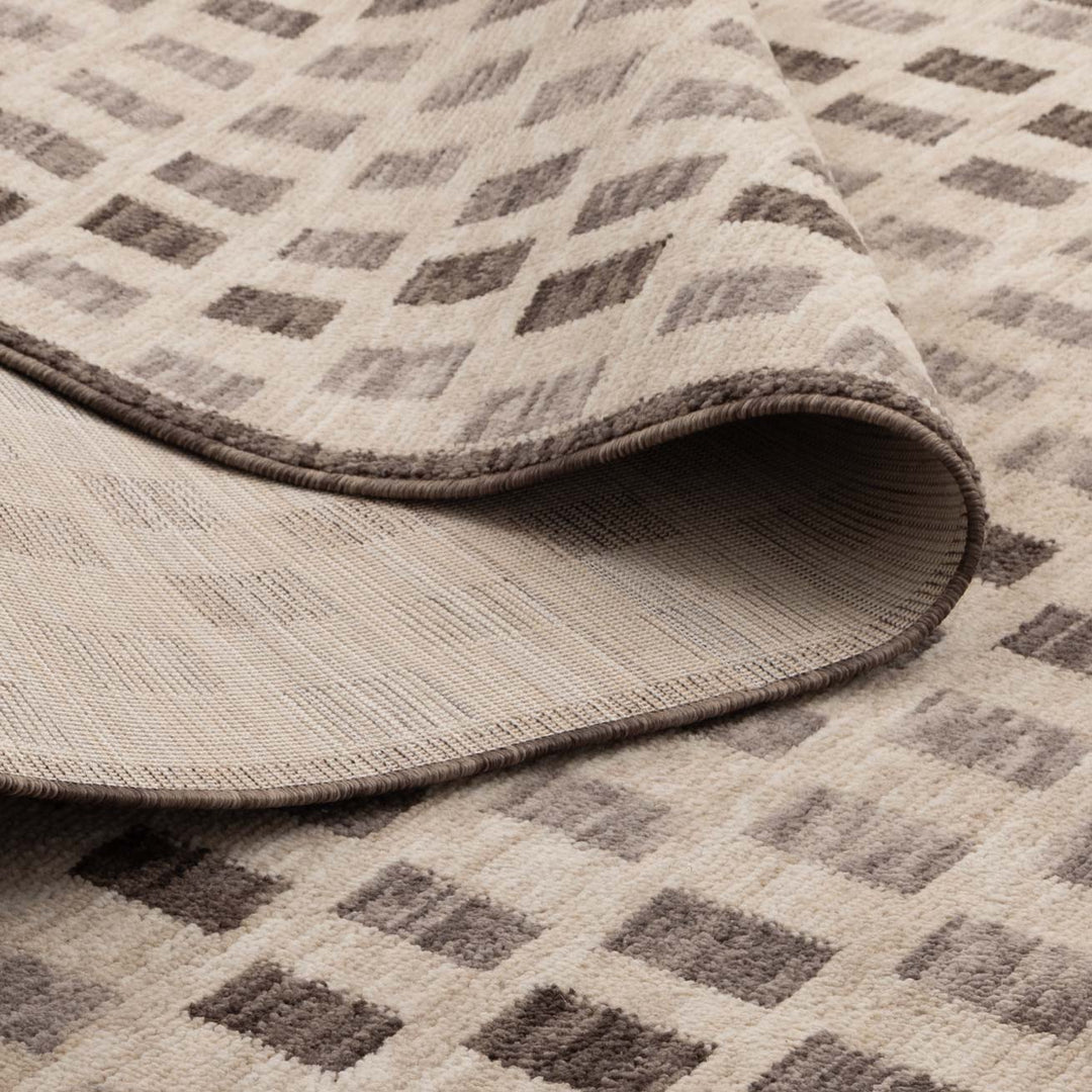Horizon Ivory Grey Checkered Rug