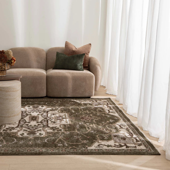 Horizon Olive Green Medallion Rug