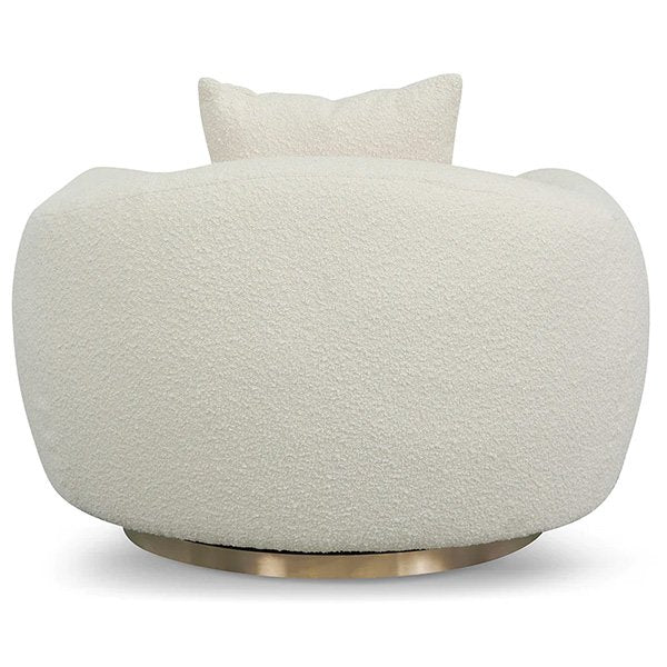 Howard Swivel Armchair - Ivory White Boucle