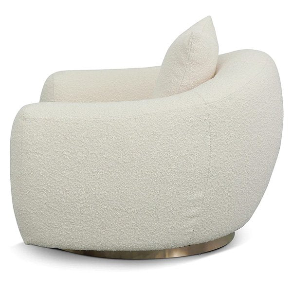 Howard Swivel Armchair - Ivory White Boucle