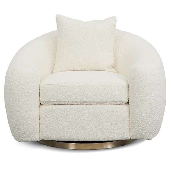 Howard Swivel Armchair - Ivory White Boucle