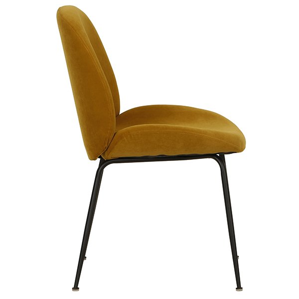Anna Bay Matte Velvet Dining Chairs (Set of 2) - Mustard