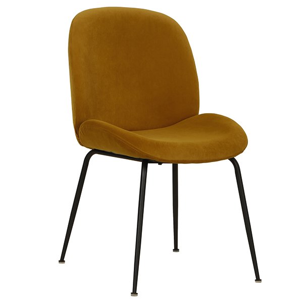 Anna Bay Matte Velvet Dining Chairs (Set of 2) - Mustard