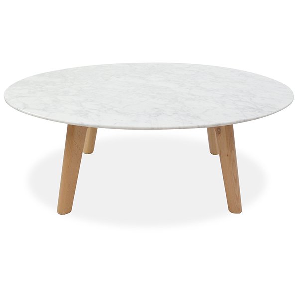 Hunter 100cm Round Marble Coffee Table - Natural