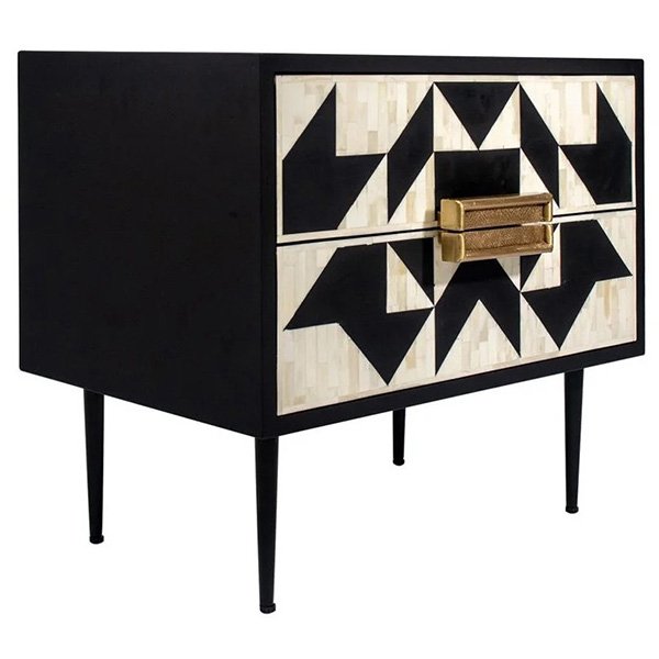 Huxley Bone Inlay Bedside Table