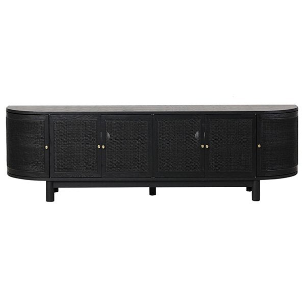 Ibarra 2.2 Rattan Doors TV Entertainment unit - Full Black