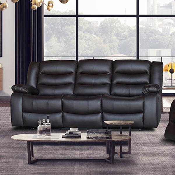 Ipanema 3 Seater Faux Leather Recliner Sofa - Brown