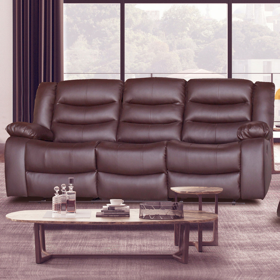 Ipanema Eco Leather 3 Seater Recliner Sofa - Dark Brown