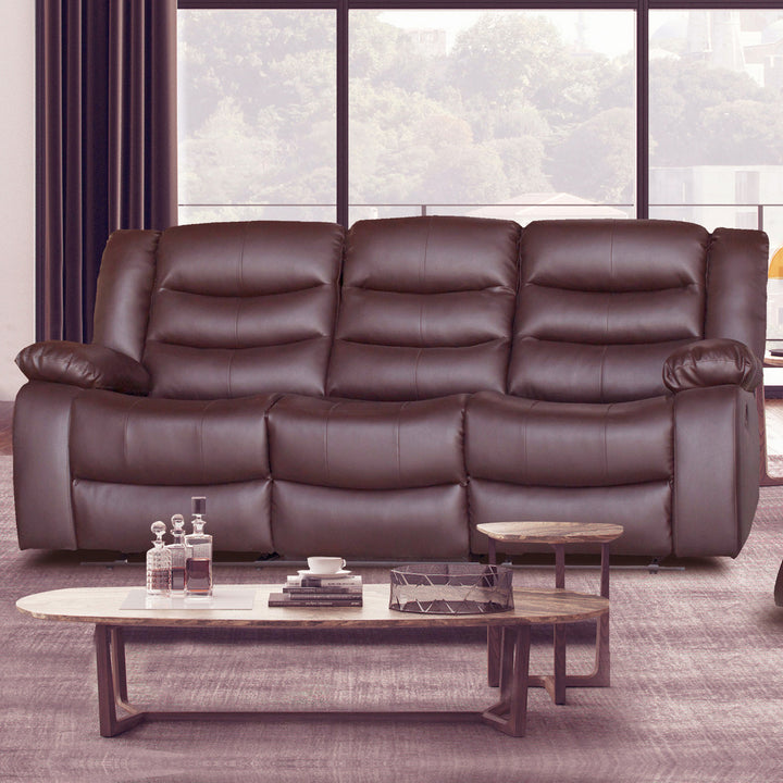 Ipanema Eco Leather 3 Seater Recliner Sofa - Dark Brown