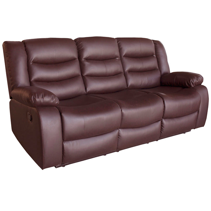 Ipanema Eco Leather 3 Seater Recliner Sofa - Dark Brown