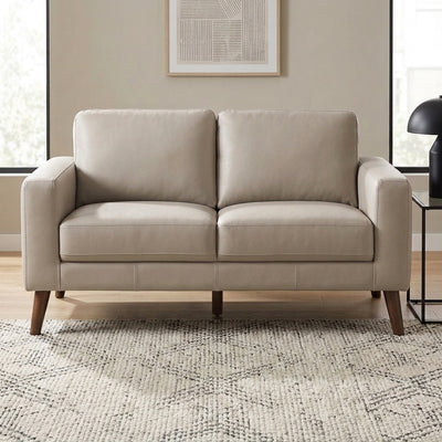 Ipswich 2 Seater Sofa - Beige Full Leather