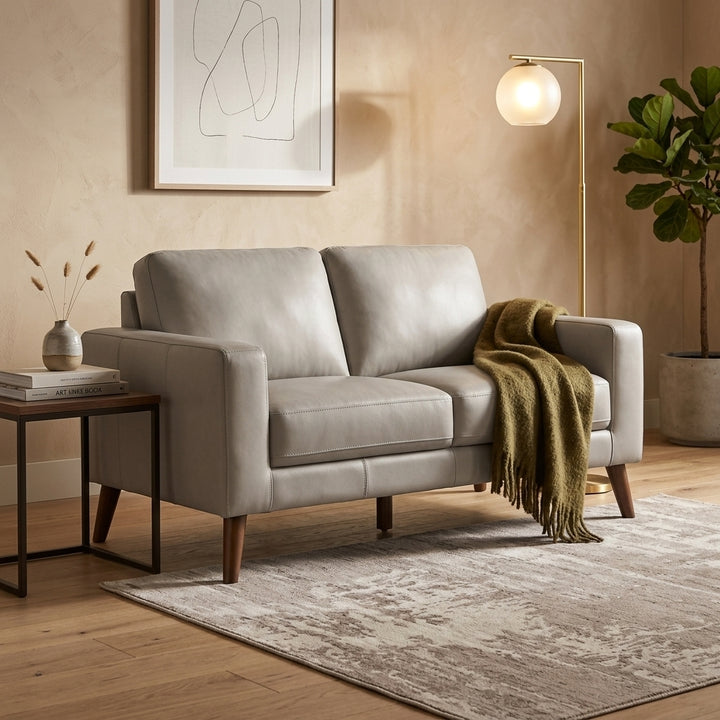 Ipswich 2 Seater Sofa - Beige Full Leather