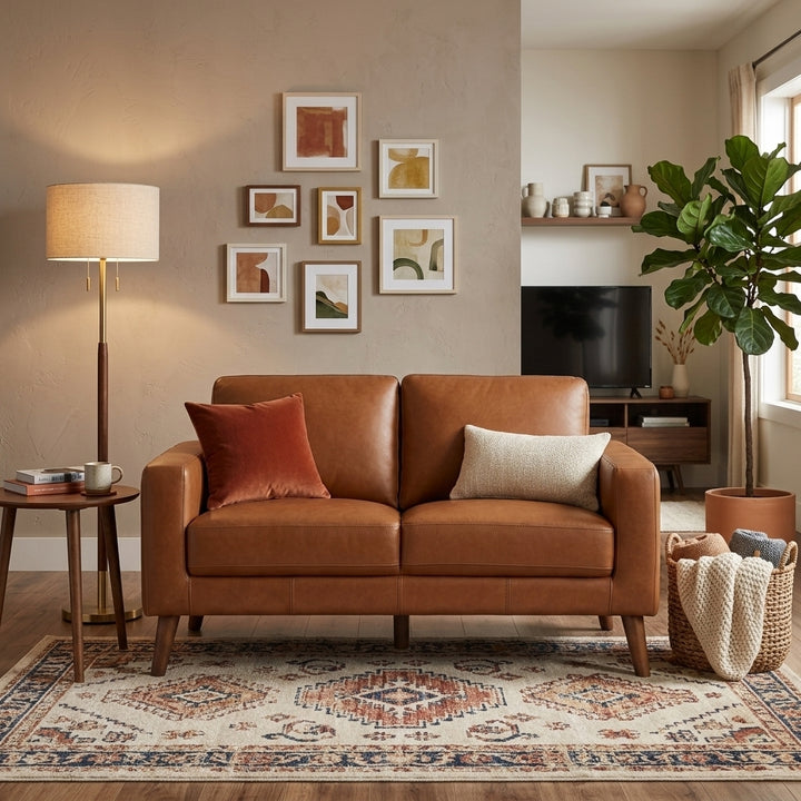 Ipswich 2 Seater Sofa - Tan Full Leather