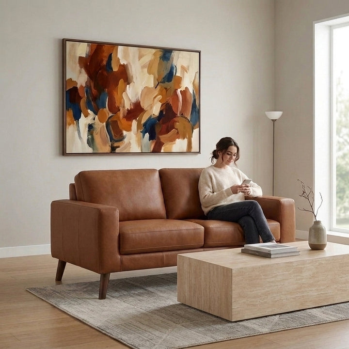 Ipswich 2 Seater Sofa - Tan Full Leather