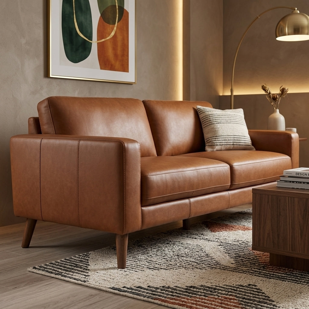 Ipswich 3 Seater Sofa - Tan Full Leather