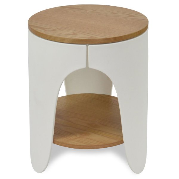 Jackson Round Side Table - Natural and White