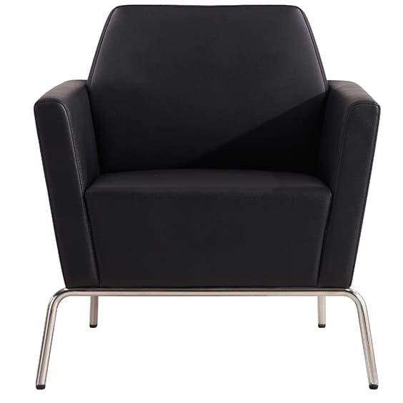 Jaden Black PU Leather Single Seater Lounge