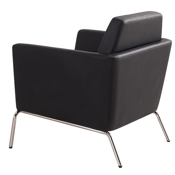 Jaden Black PU Leather Single Seater Lounge