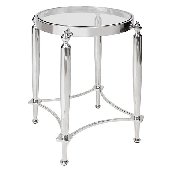 Jak Glass Side Table - Nickel