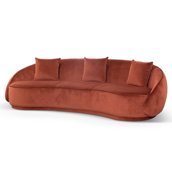 Jake Velvet 3 Seater Sofa - Rustic Brown