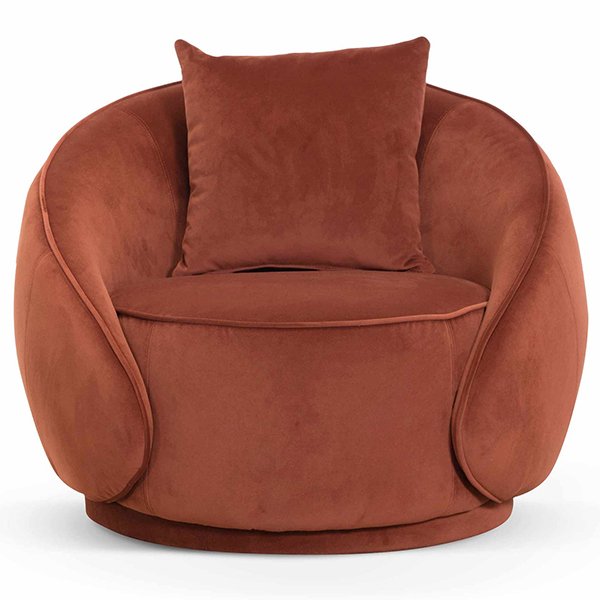 Jake Velvet Armchair - Rustic Brown