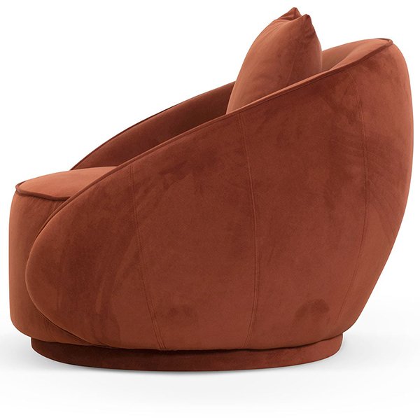 Jake Velvet Armchair - Rustic Brown