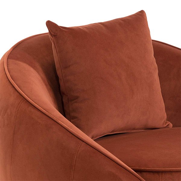 Jake Velvet Armchair - Rustic Brown