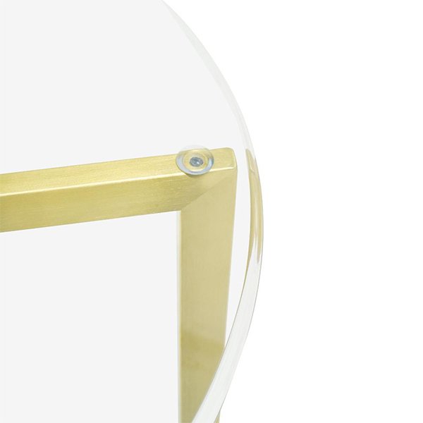 Janet Round Glass Side Table - Gold Base