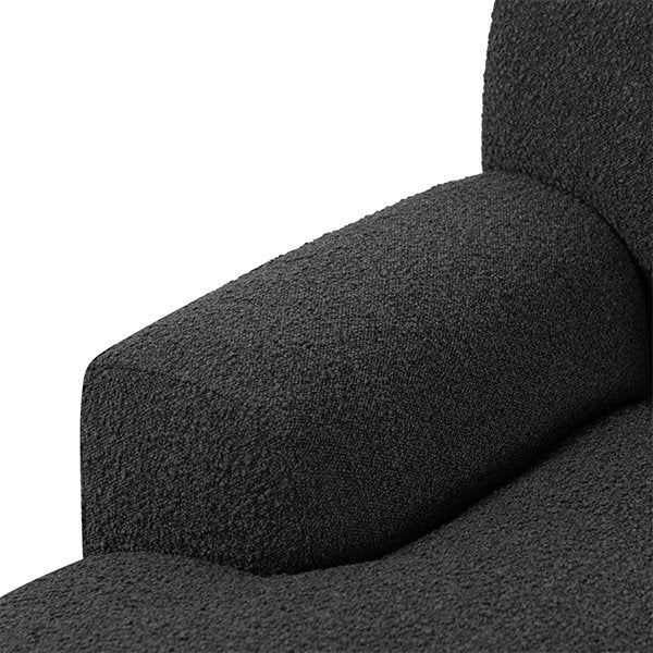 Jasleen Left Chaise Sofa - Charcoal Boucle